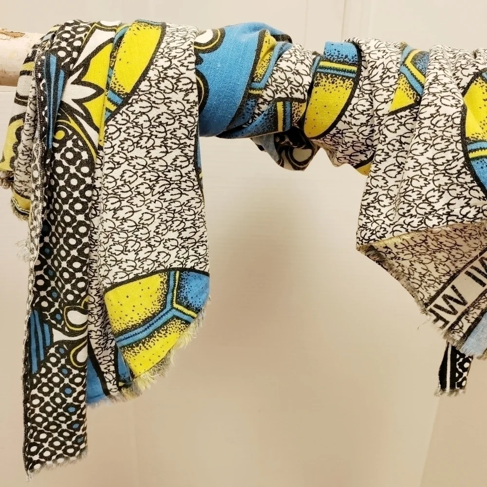 VINTAGE African Masai Soccer Scarf Kenya Katenge Cotton Fabric Wrap Towel